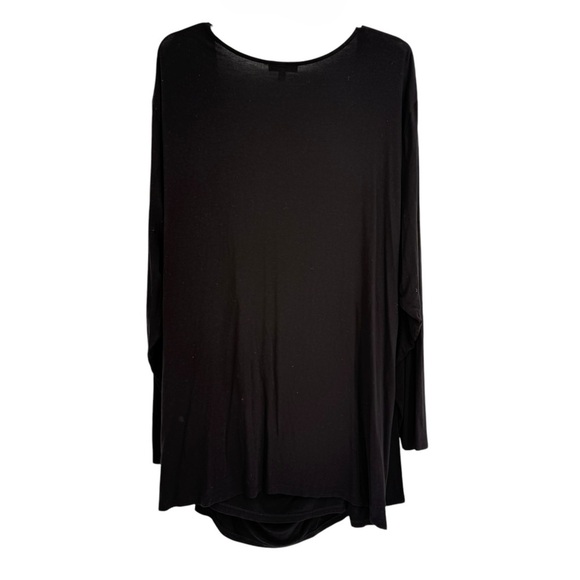 Universal Standard Women’s Ruched surplice Blouse Size 2X Black Long Sleeves - Picture 2 of 9